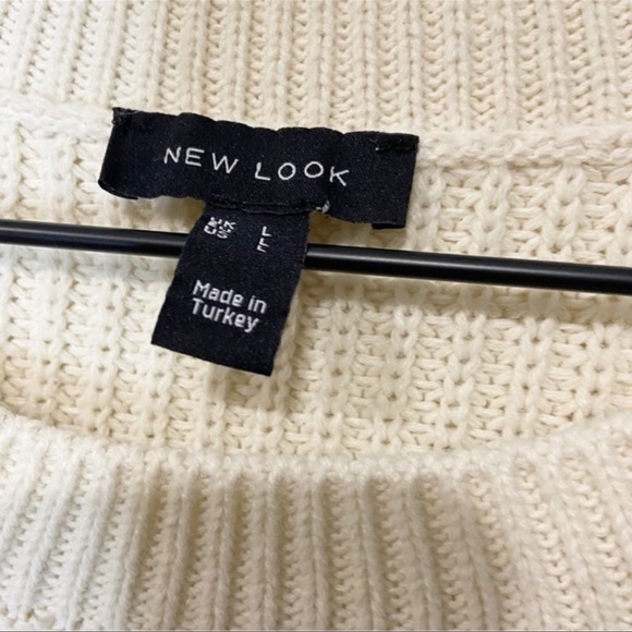 ASOS New Look Cream Longsleeve Crewneck Pullover Sweater w/ side panel details - Picture 8 of 8